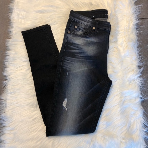 7 For All Mankind Denim - 5[7ForAllMankind] The high waist skinny faded